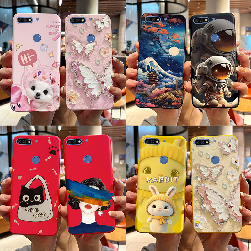 สําหรับ Huawei Y7 2018 Y7 Prime 2018 Nova 2 Lite แฟชั่นนักบินอวกาศทาสีซิลิโคนนุ่ม TPU เคสโทรศัพท์ฝาครอบกรณี