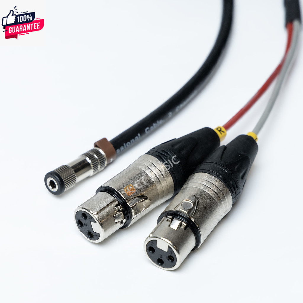 888 Cable สายแปลง XLR to 3.5 Female 1m / XLR 2 หัว to 3.5 Female 1m สำหรั Nux B7-PSM ยาว 1 เมตร