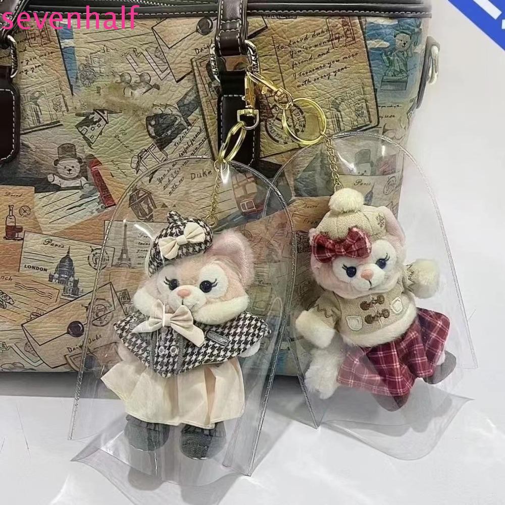 Sevenhalf Labubu ฝาครอบป้องกัน, ฝาครอบพวงกุญแจป้องกันฝุ่น Clear Labubu ตุ๊กตา, PVC ใสกระเป๋า Labubu Time เสื้อกันฝนโปร่งใสตุ๊กตาพวงกุญแจ