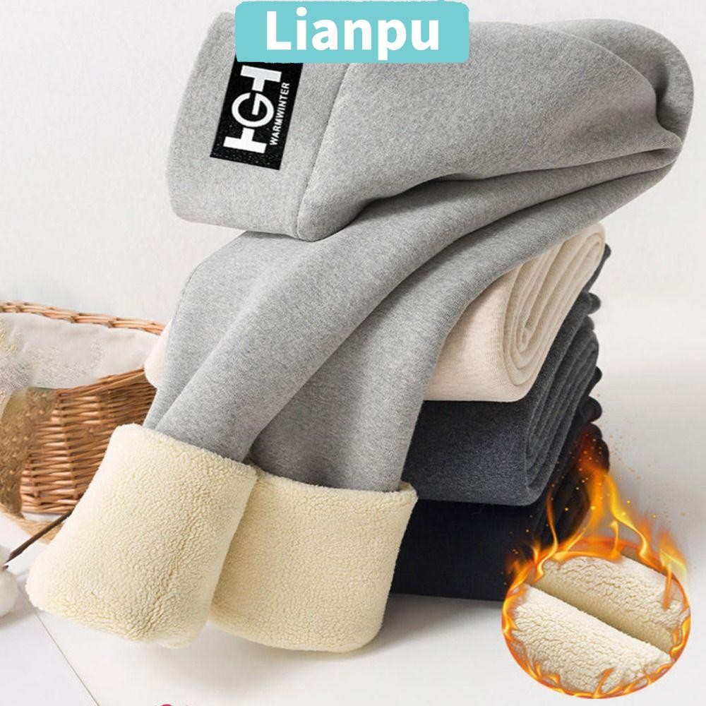 Lianpu เลกกิ้งบุขน, เลกกิ้งกันหนาวหนานุ่ม, ฤดูใบไม้ร่วงฤดูหนาวยืดหยุ่นเอวสูงเลกกิ้งปุยผู้หญิงสาว