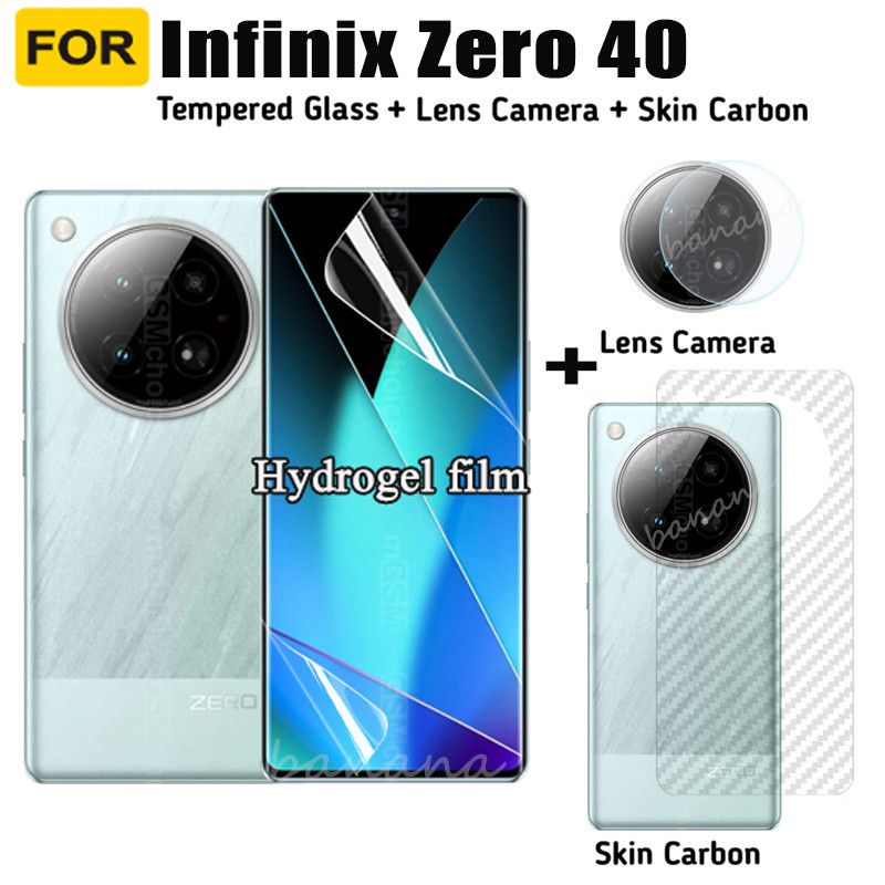 3 IN 1 infinix Zero 40 Hydrogel Soft Film สําหรับ infinix Zero 30 4G 5G ป้องกันหน้าจอเลนส์กล้องแก้วแ