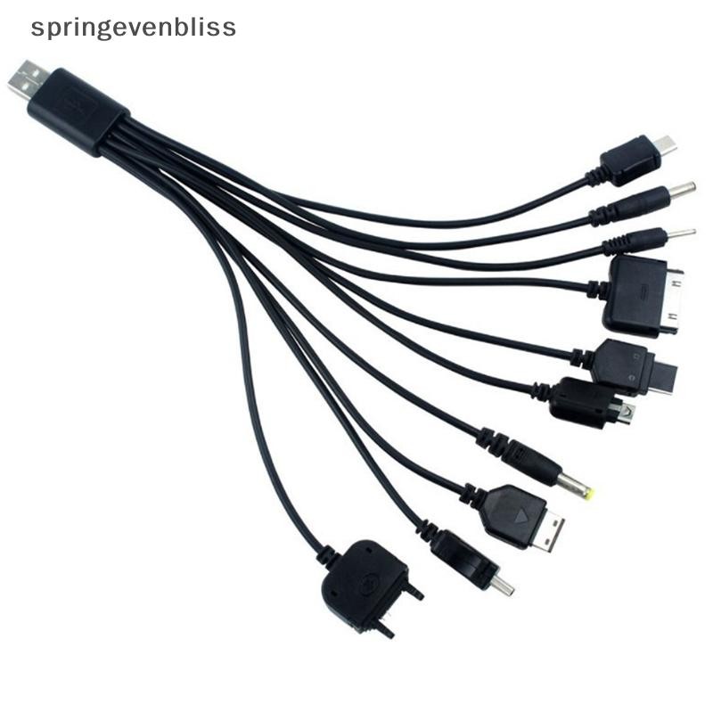 Springevenbliss Multi Pin Cable Charger USB Adapter Cable Data Wire Cord 10 in 1 USB Data Transfer Cable Universal Springevenbliss