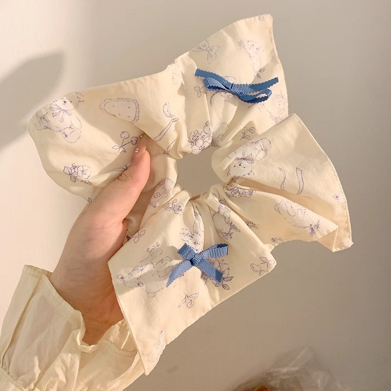 Jojo COCO กระต่ายใหญ่เกาหลีพิมพ์ผมหางม้า Tie ยางรัดผมยาง - รูปที่ 3