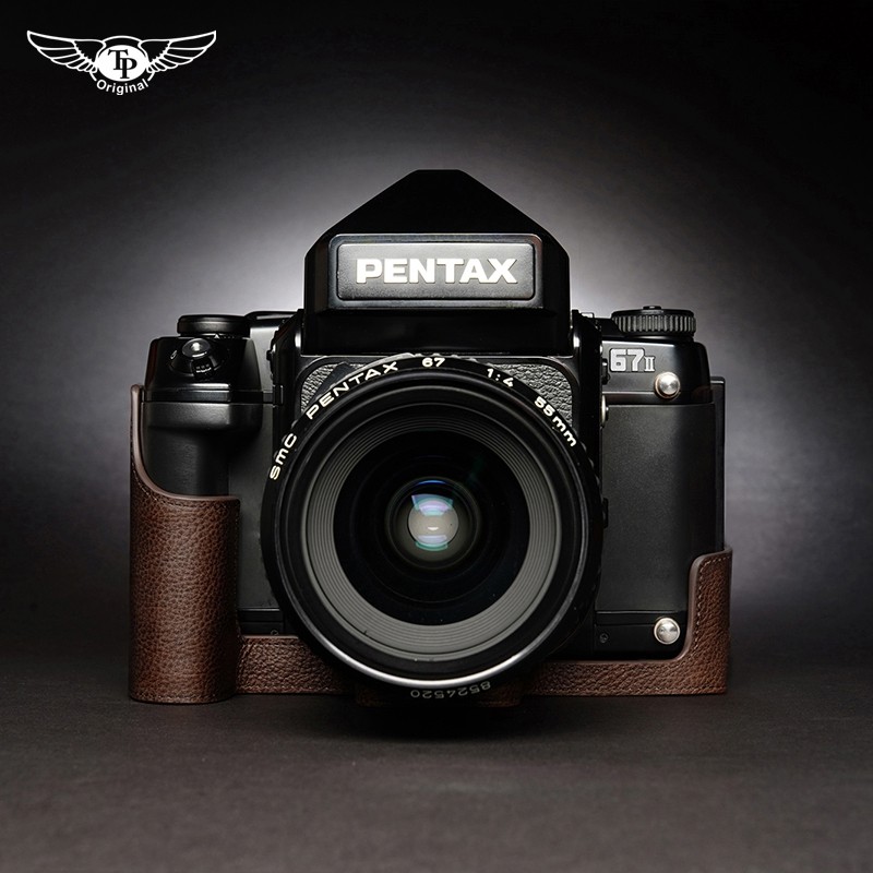 ไต้หวัน TP หนังแท้ Pentax Pentax 67ii กระเป๋ากล้องรุ่นที่สองซองหนังเครื่องฟิล์ม Cowhide Handle เคสป้