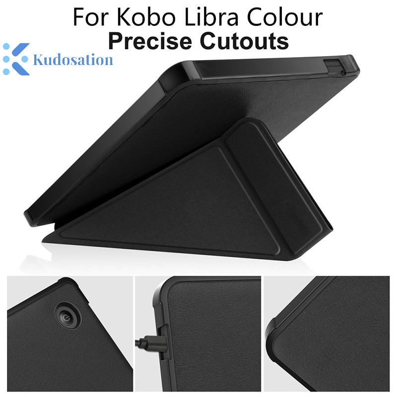 Kudosation พับ E-Book Reader สําหรับ Kobo Libra สี Soft E-Reader Protector พร้อมขาตั้งเดสก์ท็อปสนับส