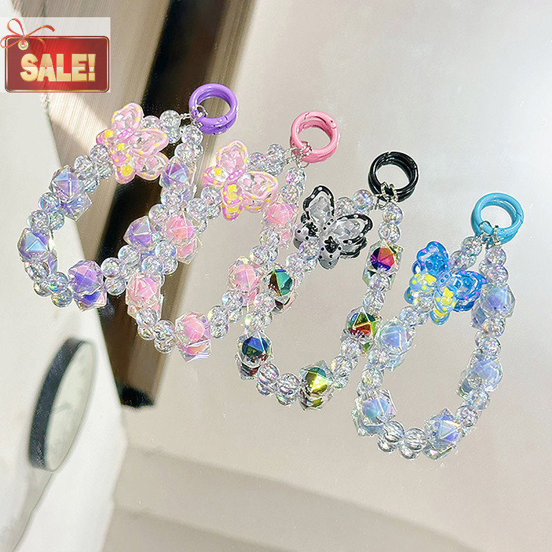 BL ลูกปัดโทรศัพท์พวงกุญแจสาวหวาน Anti-lost สายรัดข้อมือสร้อยข้อมือหูฟัง Charm กระเป๋าตกแต่ง A