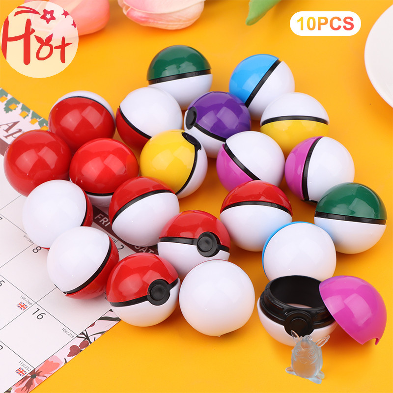 Ge 10 ชิ้น Pokemon อะนิเมะ Action Figure Pikachu กระเป๋า Monster Pokeball Gashapon Ball มินิรูปของเล่นสําหรับของขวัญเด็ก Square