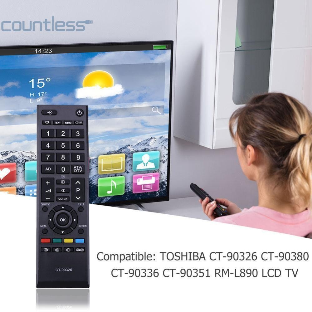 รีโมทคอนโทรลทีวีสากลสําหรับ Toshiba CT-90326 CT-90380 CT-90336 CT-90351 [counterless.th]