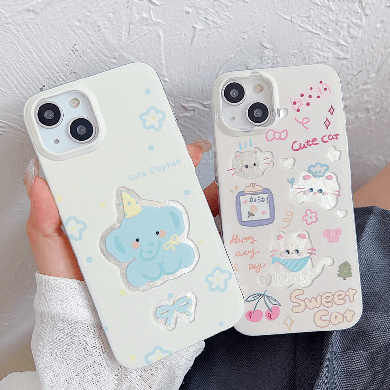 เคส Cartoon Cute Blue Elephant pattern OPPO Reno 12 11F 11 F 10 F25 5G 8T 6Z 5Z 8Z 7Z 5F 4F 7 6 5 4 