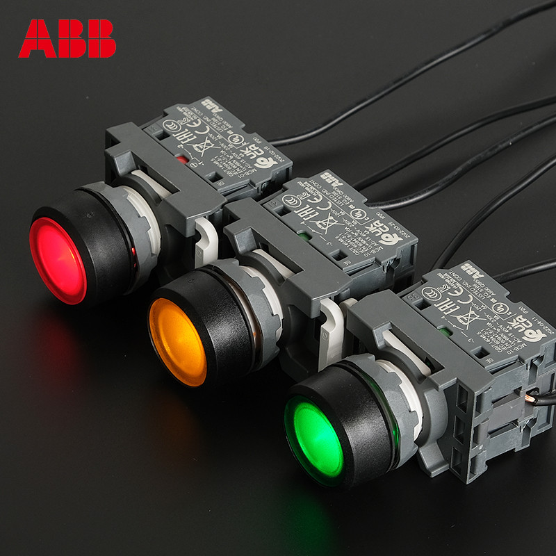 MP1-42R-01 ABB DC24V Illuminated MP1-42G/R/Y/L/W/B-10 1NO Momentary MP2-42R/G/Y/L/W/B-10 1NO THERFea