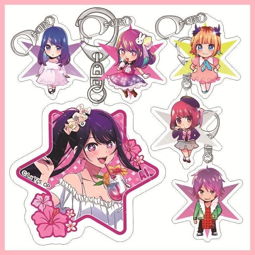 Oshi no Ko Hoshino Aishino Akuamarin Hoshino Rubii พวงกุญแจจี้ My Push เด็ก Oshi no Ko Hoshino