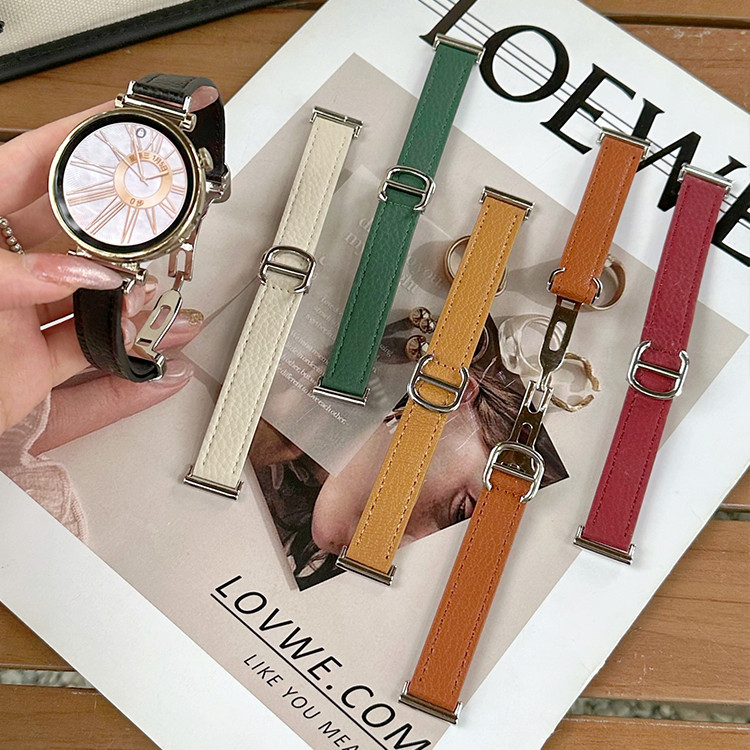 18 มม.20 มม.22 มม.Cartier โลหะหัวเข็มขัดสายหนังสําหรับ Samsung Galaxy นาฬิกา GT 6 5 4 Casual Chic Band สําหรับ Huawei Watch Series GT 4 3 2 PRO Fit 3 2 PRO 2e 42 มม.43 มม.46 มม.