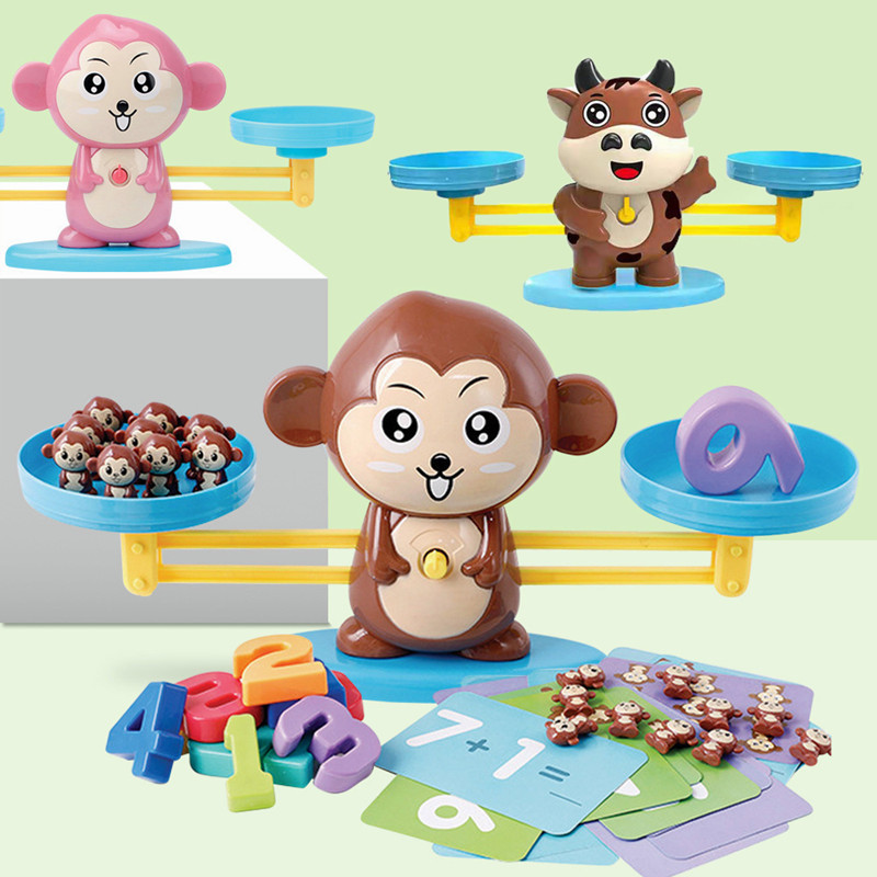 Montessori คณิตศาสตร์ของเล่น Monkey Balance Baby Montessori เกมการศึกษาจํานวนของเล่นการศึกษาการเรียนรู้ของเล่นสื่อการสอน