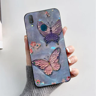 สําหรับvivo Y11 2019 Y12 Y15 Y17 1904 เคสโทรศัพท์TPUซิลิโคนสวยผีเสื้อทาสีปลอกสําหรับVivo Y11 1906 Softกันชน