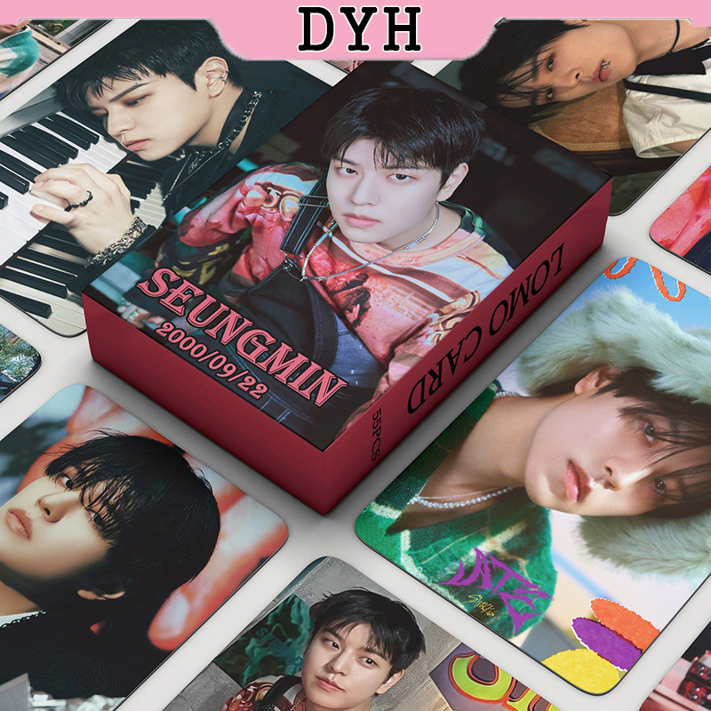 55 ชิ้น/กล่อง Stray Kids Seungmin Photocards ATE อัลบั้ม KPOP LOMO การ์ดคอลเลกชัน