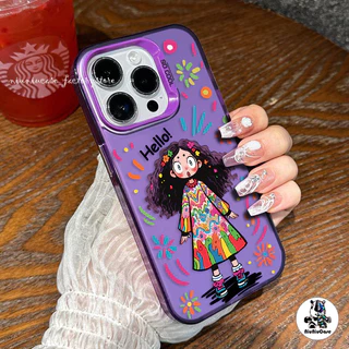 เคสไอโฟน11ซิลิโคนนุ่มเคสโทรศัพท์ Curly Haired Graffiti Girl For IPhone 11 13 12 14 15 11 Pro MAX 7PLUS X XR XS เคสมือถือ