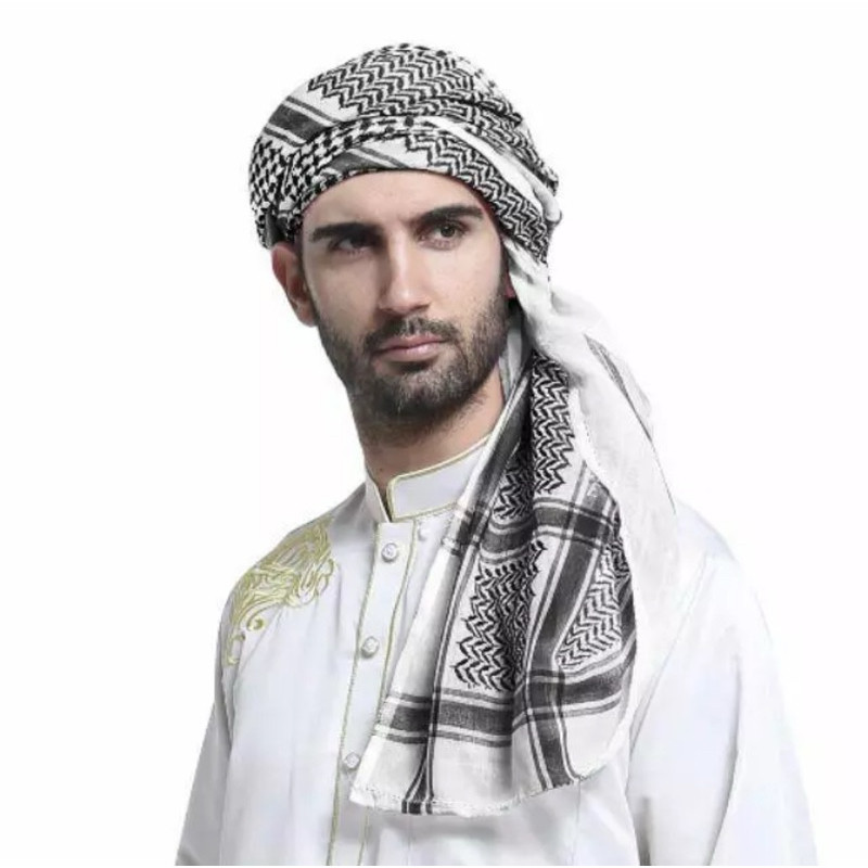 Serban Arafat Serban Palestine Keffiyeh ผ้าพันคออาหรับปาเลสตินขนาด: 55"