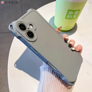พร้อม Lanyard Holes สําหรับ Vivo V40 V30 V29 V27 V25 Pro V23 5G เคสโทรศัพท์ 4 สี่มุม Lanyard สายคล้องหลุม Candy Color Matte Frosted Simple Soft Casing Cases กรณีปกหลัง
