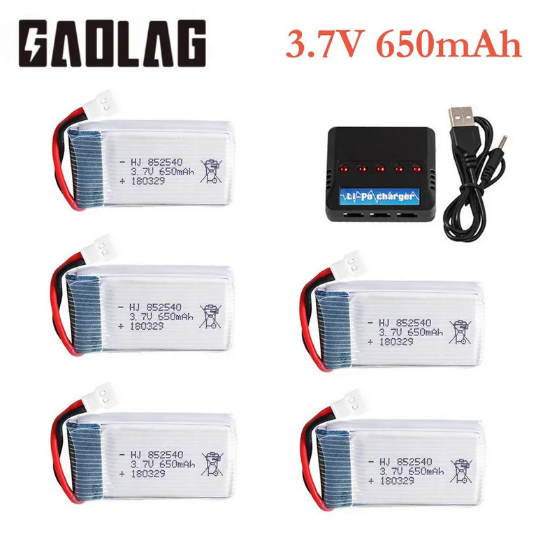 3.7V 650mAh 25c lipo Battery+charger For SYMA X5C X5C-1 X5 H5C X5SW X6SW H9D H5C RC Drone Spare Part