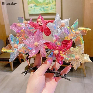 Ritasday น่ารักเป็ดน้อยสีเหลือง Hairpin หัวใจ Windmill Star Chick สุนัข Barrettes สําหรับของขวัญเด็กตลกเทศกาลของขวัญใหม่