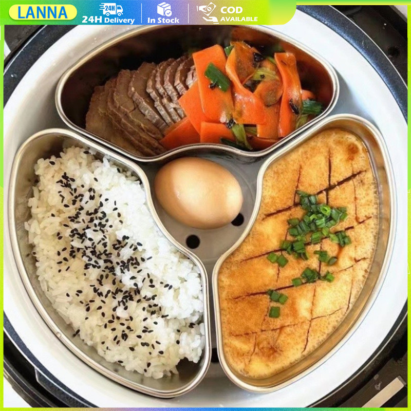 สินค้ามีคุณภาพ ชุดถาดนึ่งสแตนเลส 1/3ชิ้น สำหรับนึ่งอาหาร นึ่งไข่
