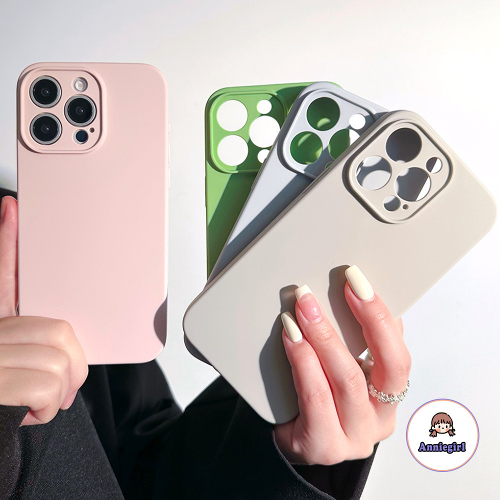 หรูหราสีทึบซิลิโคนเหลวเคสโทรศัพท์สําหรับ ไอโฟน 11 15 16 มือโปร สูงสุด 16บวก 12 13 14 โปรแม็กซ์ กันกระแทกเลนส์ป้องกันนุ่มโทรศัพท์ฝาหลัง