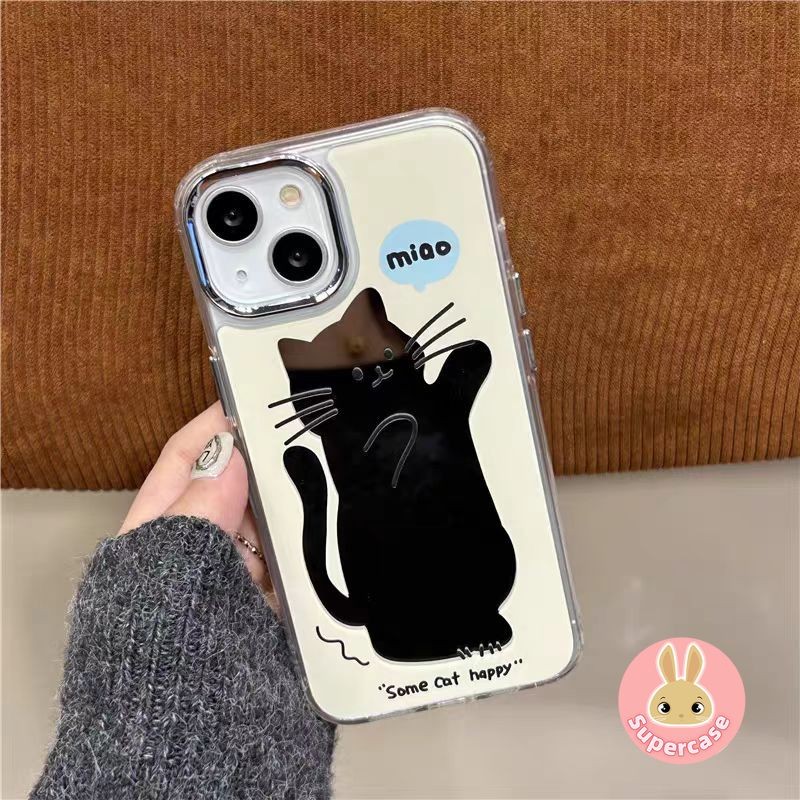 กระจกน่ารักแมวเคสโทรศัพท์สําหรับvivo V40 V30E V30 V29 V27 Z7 T2 Y200 Pro V29E V25 V25E V23E V20 X8 V30 T3 Lite Y200E Y200i Y2i Y100Xกรอบเลนส์