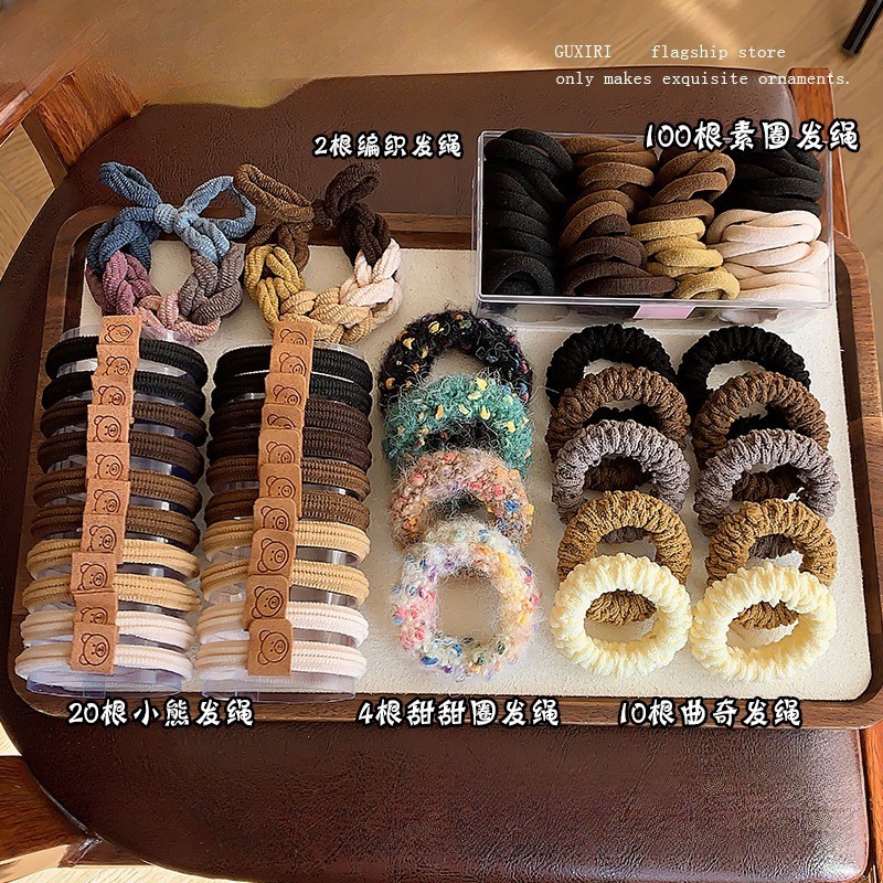 137ชิ้น/สูงผมหางม้าเชือกผมหญิงยืดหยุ่นสูงหัวเชือกอุปกรณ์ผม