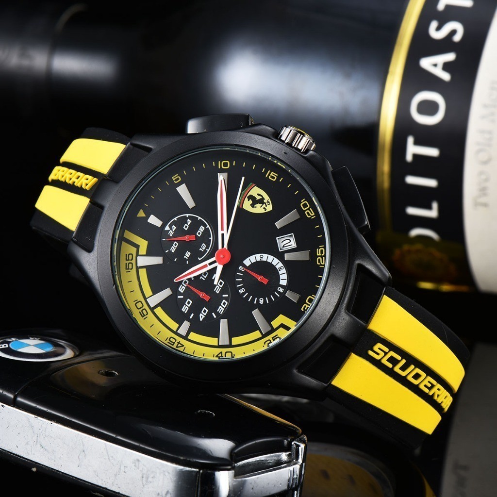 Ferrari Ferrari Ferrari เทรนด์แฟชั่นสายยางนาฬิกาผู้ชาย Rui Watch ys