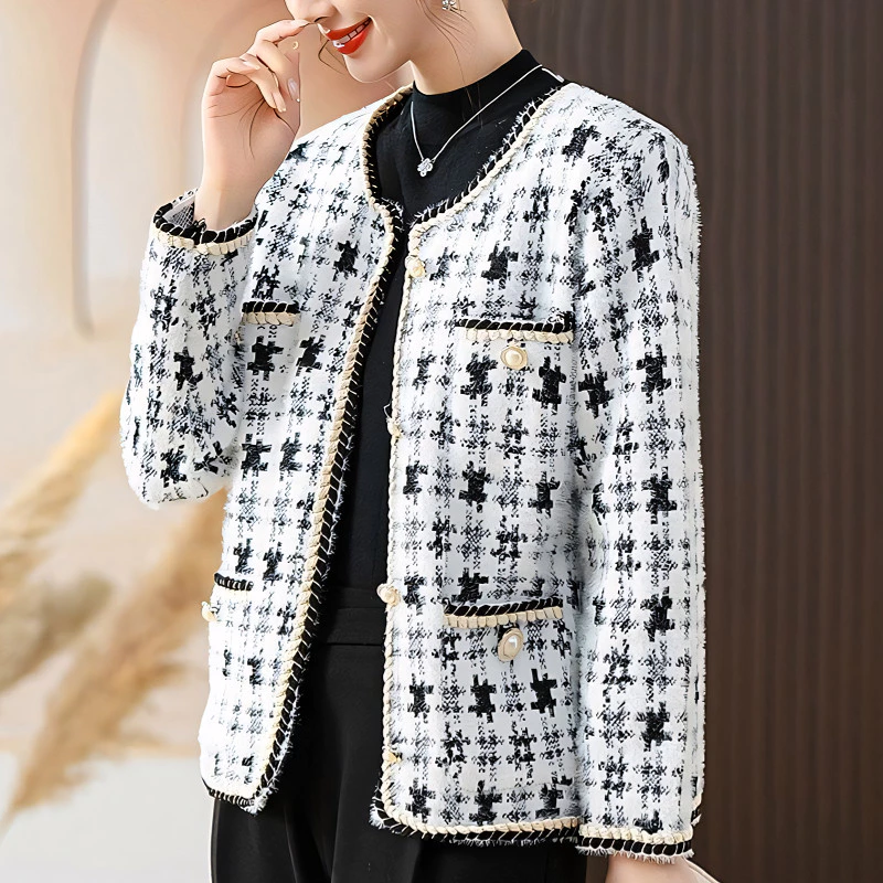 SuySuy พร้อมส่ง เสื้อคลุม แขนยาว คอกลม ลายสก๊อต กระเป๋าใช้งานได้จริง ผ้าไหมพรมนุ่มมาก แฟชั่นฤดูหนาว