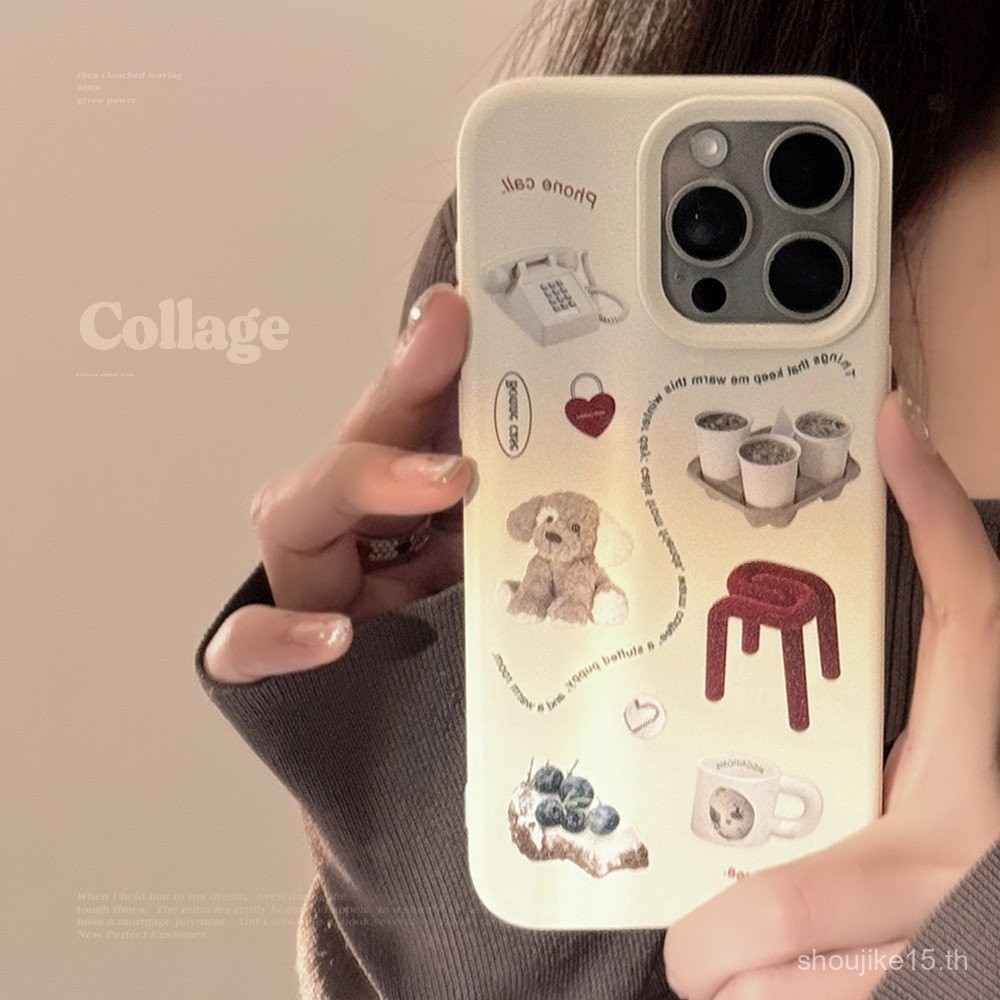 [Iphone16promax] เคสโทรศัพท์พรีเมี่ยมสำหรับ iphone14เคสโทรศัพท์สำหรับ iphone14เคสโทรศัพท์สำหรับ iphone15คอลลาจวินเทจเฉพาะกลุ่ม16PROMAX ป้องกันการตกหล่น13ความรู้สึกระดับไฮเอนด์ XR x XS MAX 7 8 plus SE 2020