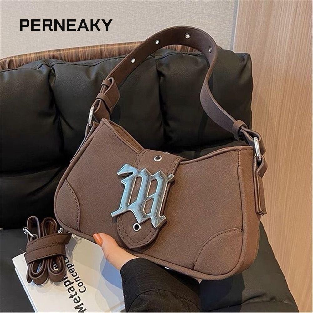 Perneaky Totes กระเป๋า, กระเป๋าสะพายความจุขนาดใหญ่สีทึบ, กระเป๋าถือหนังนิ่ม Frosted ลําลองผู้หญิงเด็กผู้หญิง