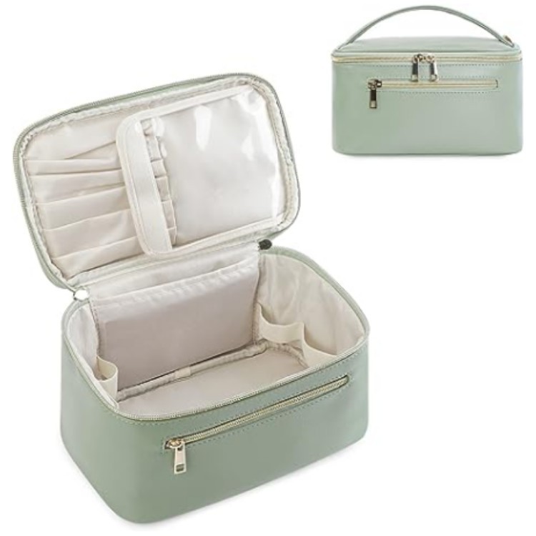 Leather Pu Cosmetic Bag Portable Women's Large Capacity Cosmetic Bag Multifunctional Waterproof Cosm
