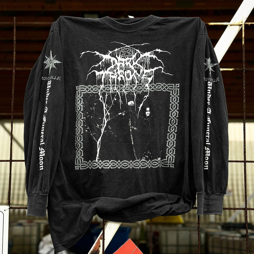 ((Pure Cotton Ready Stock) 90s Darkthrone นอร์เวย์ Black Metal Band Taakeferd Under A Funer เสื้อยืดแขนยาว