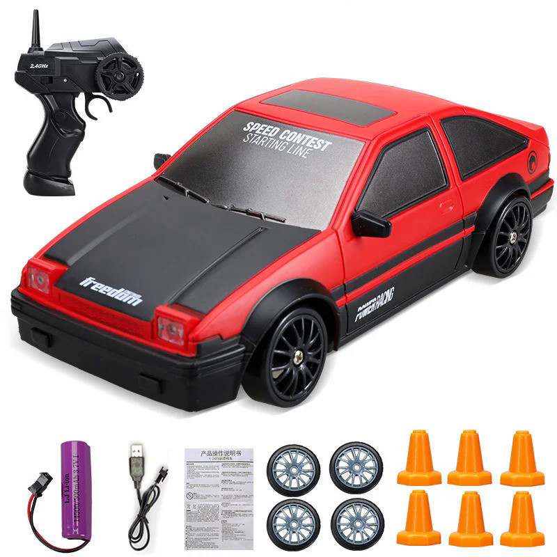2.4G Drift Rc Car 4WD 3.7V 500MAH RC Drift Car Toy Remote Control GTR Model AE86 Vehicle Car RC Raci