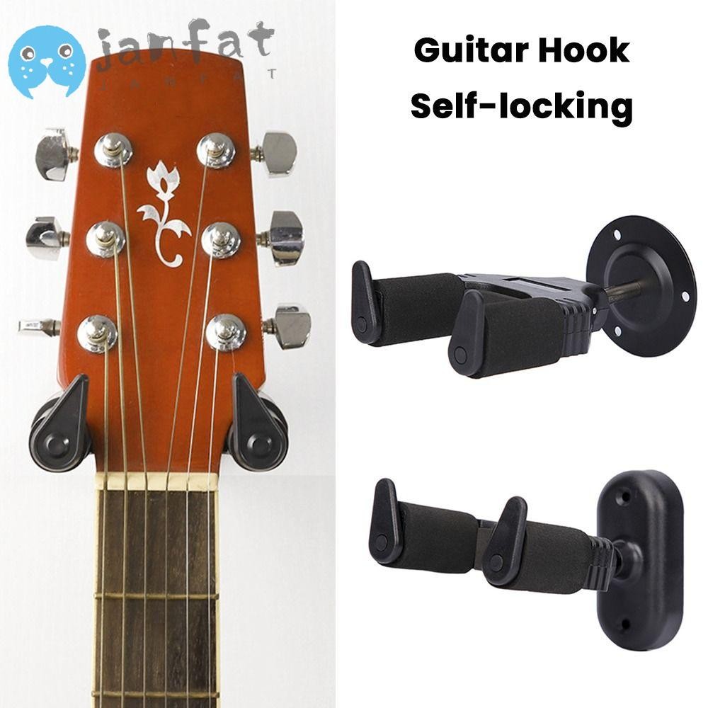 Janfat Auto Lock Ukulele Hanger, Self-locking Wall Mount กีตาร์แขวน Hook, Professional ลื่นโลหะ Ukul