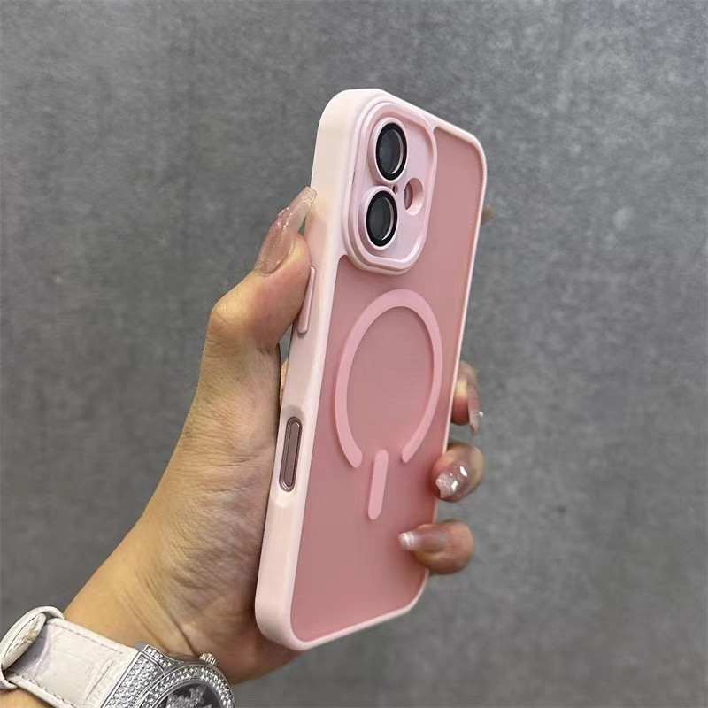 หรูหรา มีน้ําค้างแข็ง โปร่งใสสีแม่เหล็กอะคริลิคเคสโทรศัพท์สําหรับ ไอโฟน 16 มือโปร สูงสุด 15 14 13 12 11 16 บวก ปลอกกันกระแทกพร้อมกล้องเลนส์ฟิล์มป้องกันฮาร์ดปกหลัง ไอโฟน