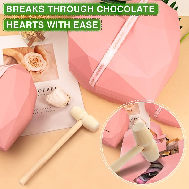 2/5/10 ชิ้นค้อนไม้สําหรับช็อกโกแลต Mini Breakable Heart ค้อน Mallet Smash-able เครื่องมือเค้ก,งานฝีมือและ Party เกม Props ราคา ถูกที่สุด ดีลบีเคเค แกลเลอรีภาพที่ 4