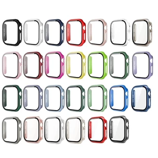 กระจก + ฝาครอบด้านสําหรับ แอปเปิล ดู 46/45/41/44 มม.40 มม.38 มม.กันชน + หน้าจอ การป้องกัน ฉันดู กับ 10 9 8 7 6 5 4 3 2 42 มม