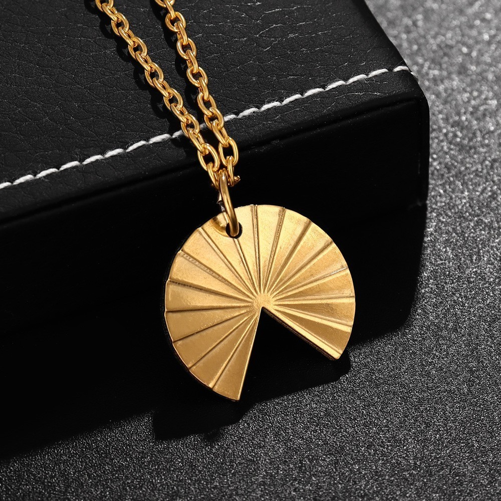 ผู้ชายและผู้หญิงอินเทรนด์ Pac-Man รอบสร้อยคอคู่ Hip-hop พัดลมรูปจี้สร้อยคอเครื่องประดับโซ่เสื้อกันหน