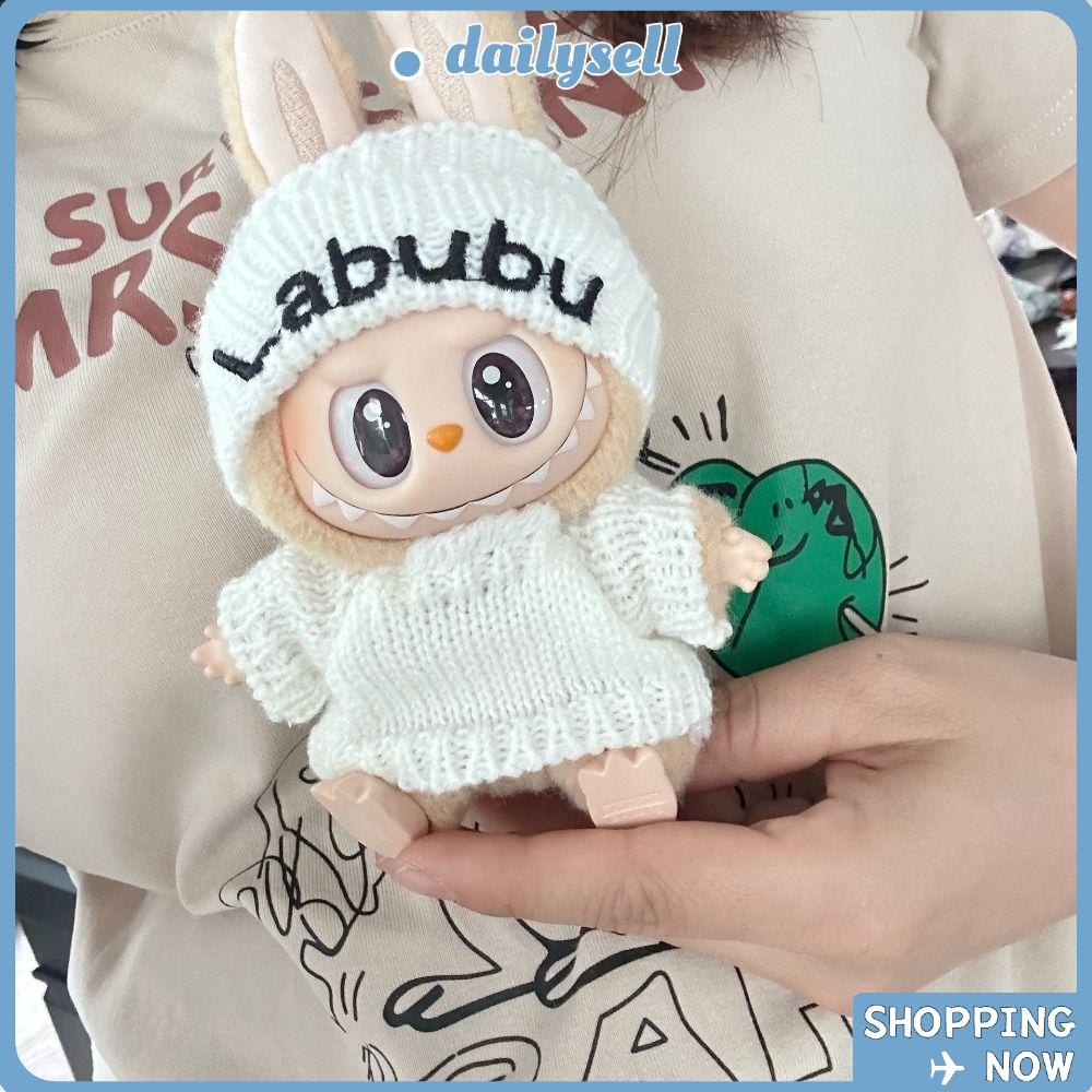 Daily Labubu กระโปรง, การ์ตูน POP MART Labubu ตุ๊กตาเสื้อผ้า, แฟชั่นนั่งและปาร์ตี้ Handmade Labubu หมวกสําหรับ 17 ซม. Labubu ตุ๊กตา