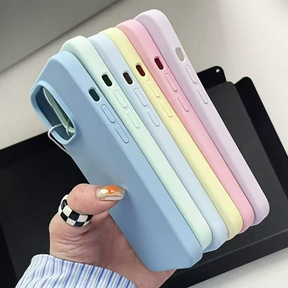 ความเรียบง่ายปลอกซิลิโคนเหลวสีเคสโทรศัพท์สําหรับiphone 16 Pro Max 16Pro 15Pro Max 16 15 14 13 12 11 Pro Max 14Plusกรณีป้องกันลื่นกันกระแทกปกหลัง