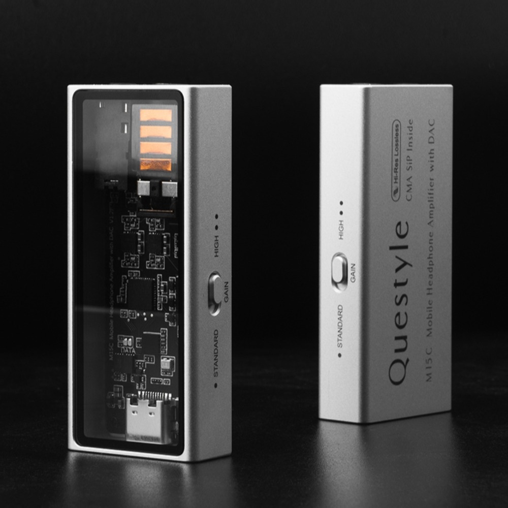 Questyle M15C แบบพกพา HiFi Lossless ถอดรหัสเครื่องขยายเสียงหู Thrust โทรศัพท์มือถือขนาดเล็ก Tail ถอด