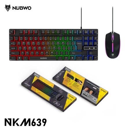 Keyboard Nubwo คีย์บอร์ดและเมาส์แบบสาย NKM-639 มีไฟ RGB RUBBER DOME SWITCHES