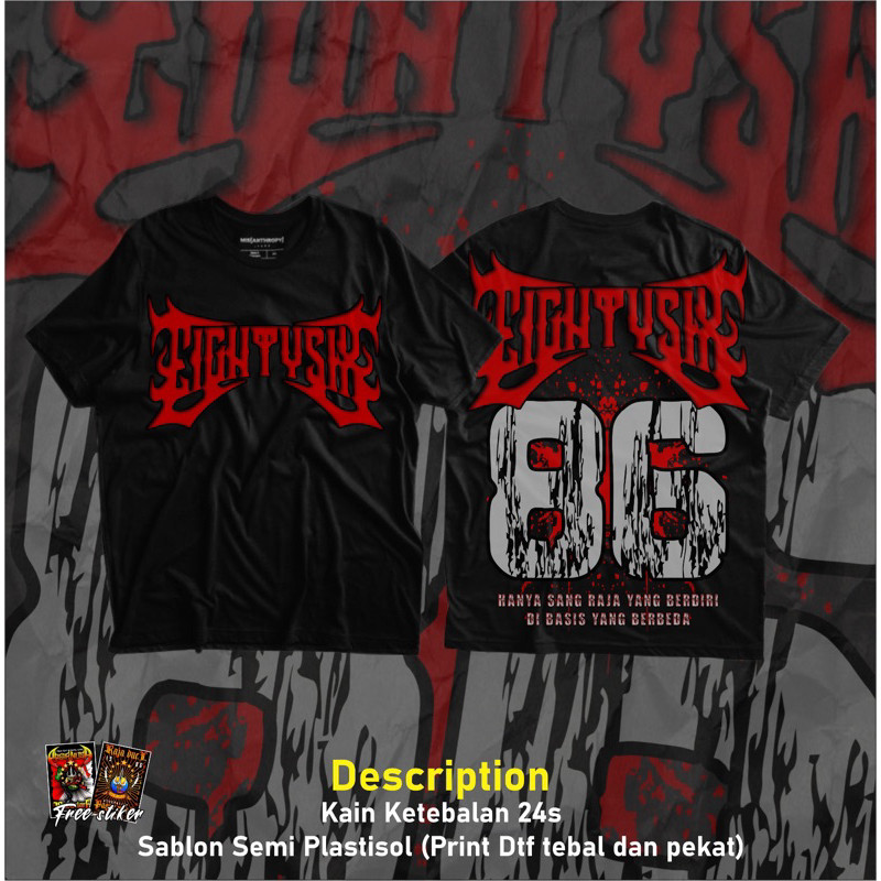 ล่าสุด Pagar Nusa Distro เสื้อยืด Eighty หก 86 การออกแบบล่าสุด DTF หน้าจอการพิมพ์วัสดุพรีเมี่ยมโดย F
