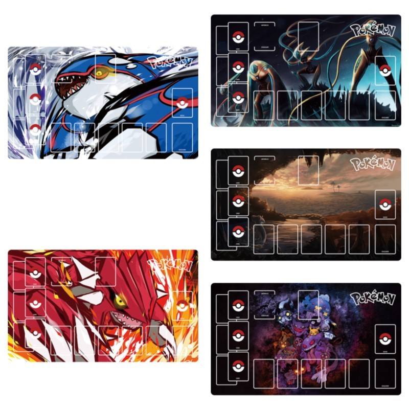 60x35 ซม.อะนิเมะ Pokemon เกม PTCG การ์ดเฉพาะ Playmat Battle Against Pikachu Charizard Gengar Kyurem Kyogre ของขวัญของเล่น