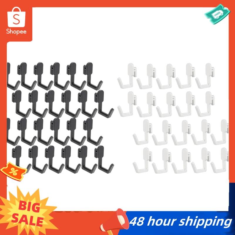 พร้อมสต็อก 24 ชิ้น Pegboard ตะขอ J รูปร่าง Pegboard Hook Peg Board เครื่องมือ Organizer อุปกรณ์เสริม