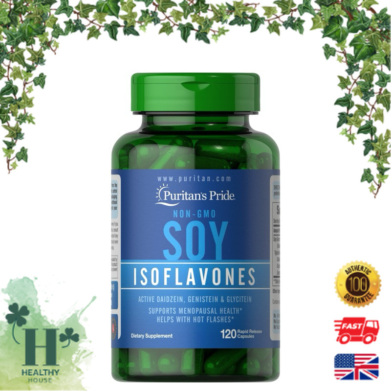 พร้อมส่ง Non-GMO Soy Isoflavones 750 mg / 120 Capsules Puritan's Pride