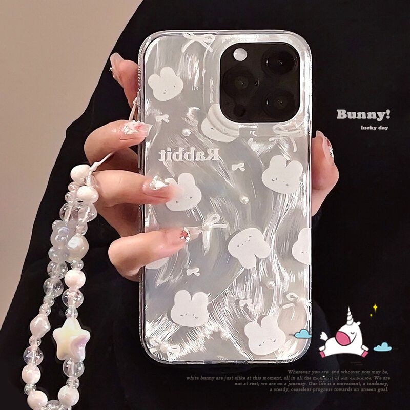 สําหรับoppo A3 Pro A57 A38 A60 A3X A15 A18 A5 A7 A12 A16 A9 A5s A74 A77 A76 A17 A3s A54 A78 A31 A58 A17 A53 A16Kกระต่ายน่ารักReno3s A93 A95 A16K A98 A33 A16Kสร้อยข้อมือ เคส