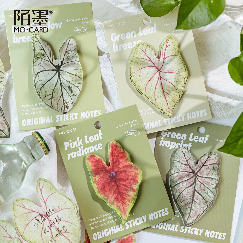30 แผ่น Leaf Sticky Notes Memo Pad กระดาษสติกเกอร์สําหรับสําหรับ Scrapbooking และวันขอบคุณพระเจ้า DIY ตกแต่งบ้านภาพตกแต่งผนัง